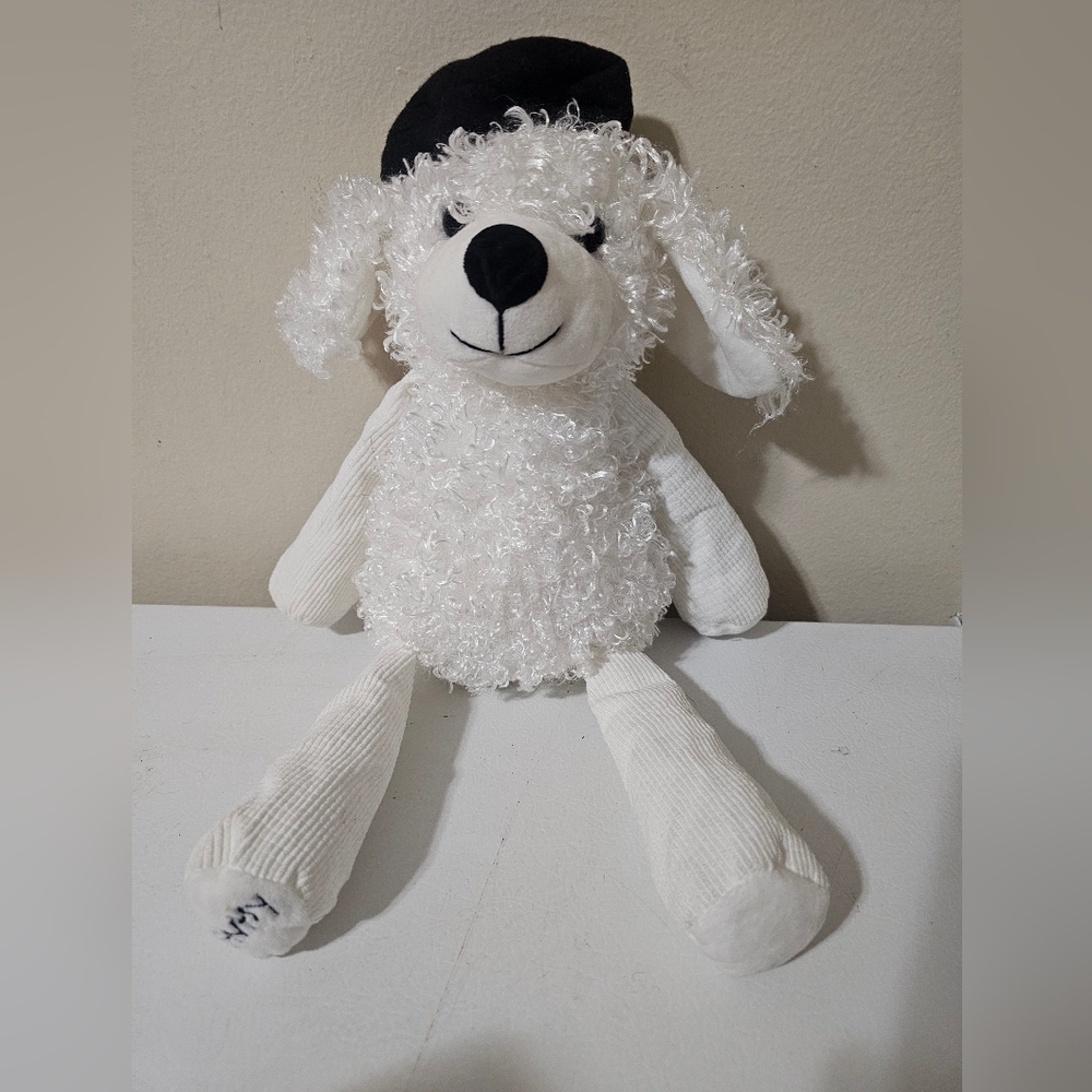 Scentsy Buddies Pari The Poodle 16in Plush Stuffed Dog White Black Beret